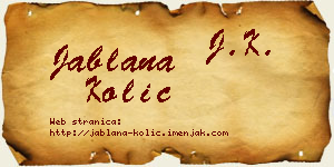 Jablana Kolić vizit kartica